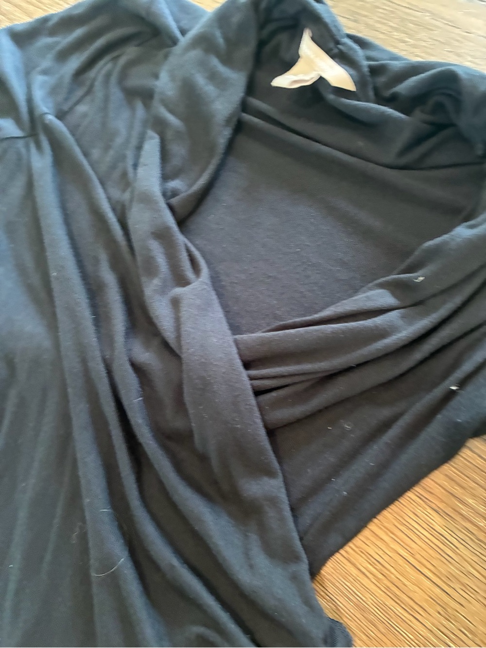 Banana Republic Black Wrap Long-Sleeve Top — Slim Fit - Picture 3 of 4